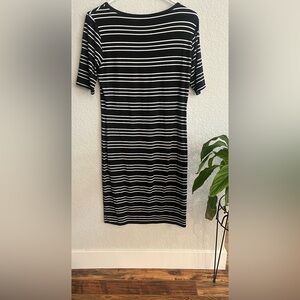 LuLaRoe Monochrome Striped Midi Dress